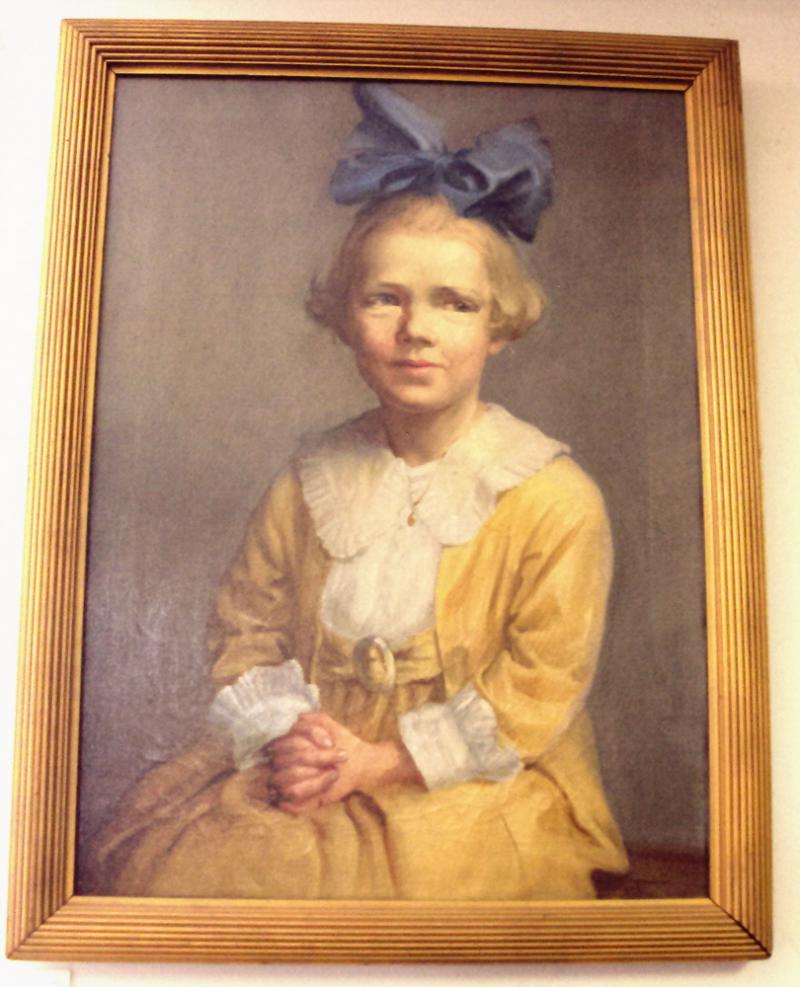 Child with a Blue Bow, Oil on Canvas by Edward Henry Tindale